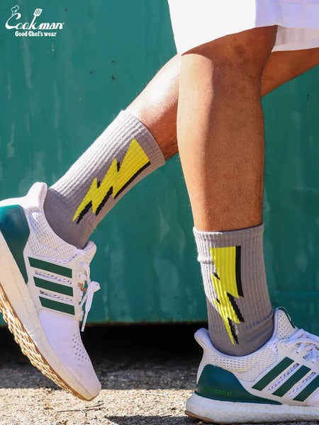 Cookman Rib Crew Lightning Socks - Grey