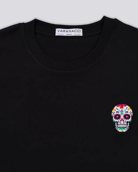 Varanacci Day Of The Dead Embroidered Organic Tee - Black