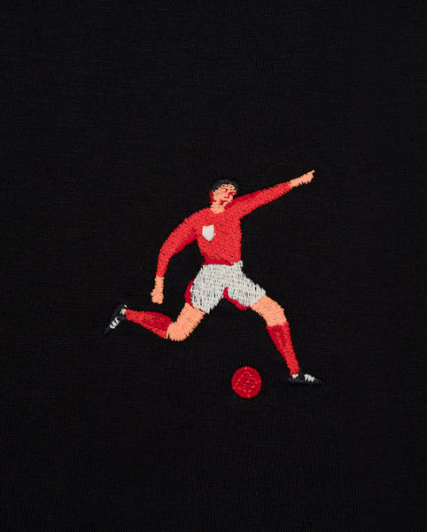 Varanacci Footballer Embroidered Organic Tee - Black