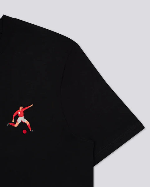 Varanacci Footballer Embroidered Organic Tee - Black