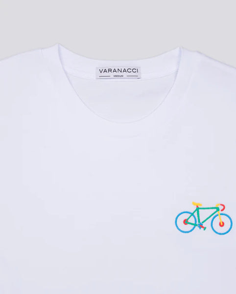 Varanacci Multi Bike Embroidered Organic Tee - White