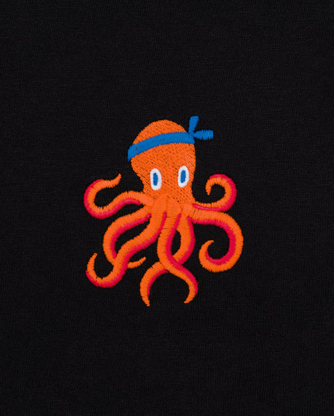 Varanacci Octopus Embroidered Organic Tee - Black