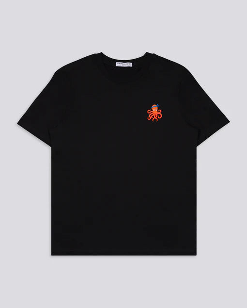 Varanacci Octopus Embroidered Organic Tee - Black