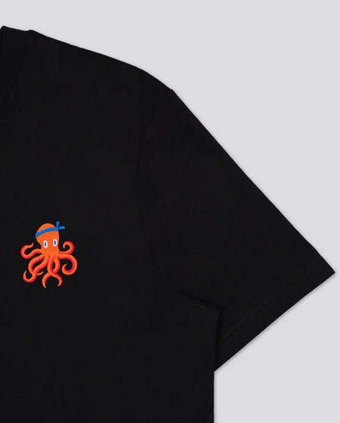 Varanacci Octopus Embroidered Organic Tee - Black