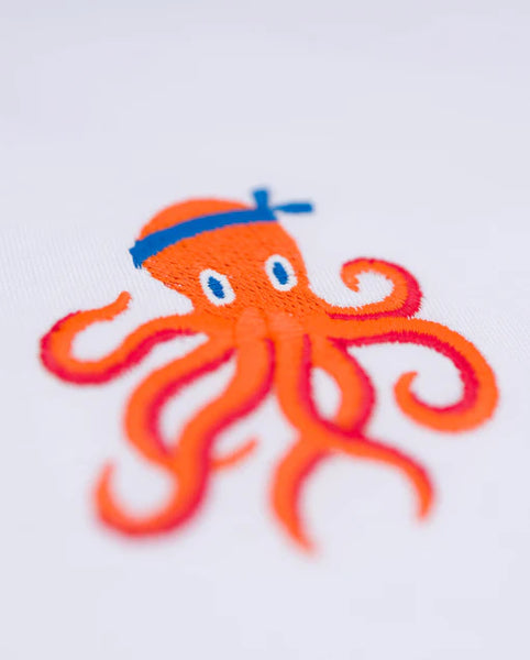 Varanacci Octopus Embroidered Organic Tee - White