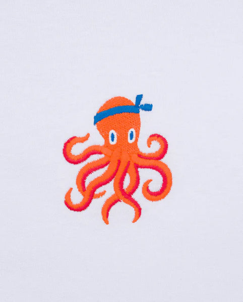 Varanacci Octopus Embroidered Organic Tee - White