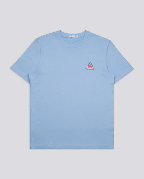 Varanacci Shark Embroidered Organic Tee - Blue Soul