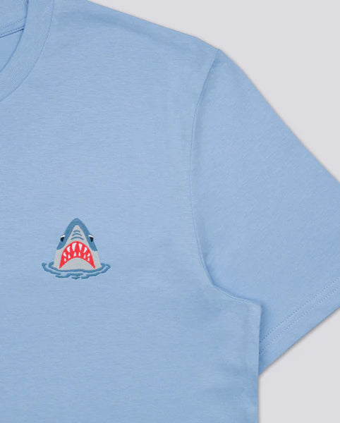 Varanacci Shark Embroidered Organic Tee - Blue Soul