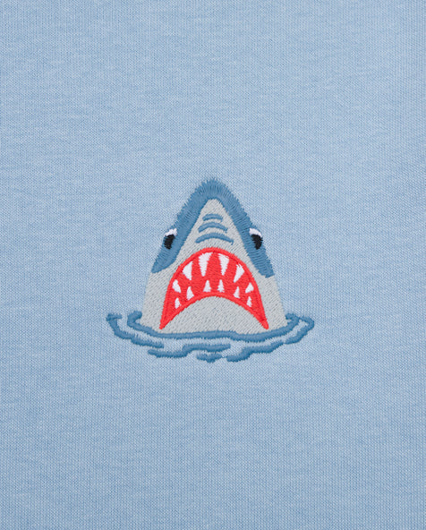 Varanacci Shark Embroidered Organic Sweatshirt - Sky Blue