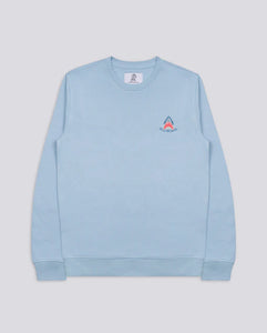 Varanacci Shark Embroidered Organic Sweatshirt - Sky Blue