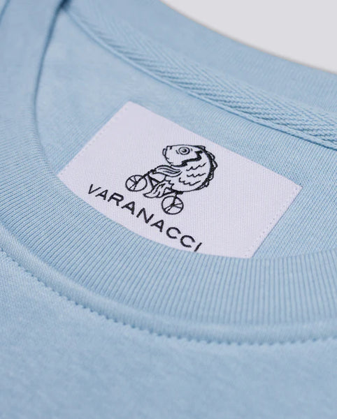 Varanacci Shark Embroidered Organic Sweatshirt - Sky Blue