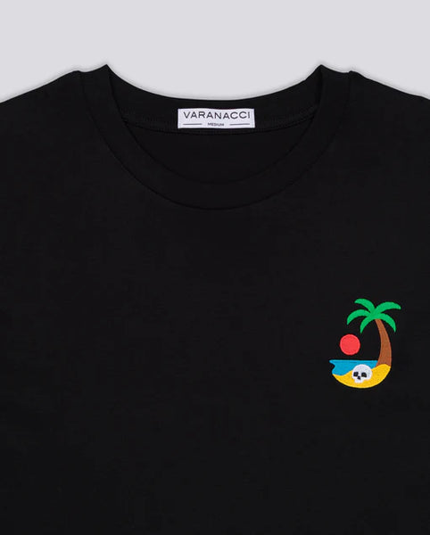 Varanacci Skull Island Embroidered Organic Tee - Black