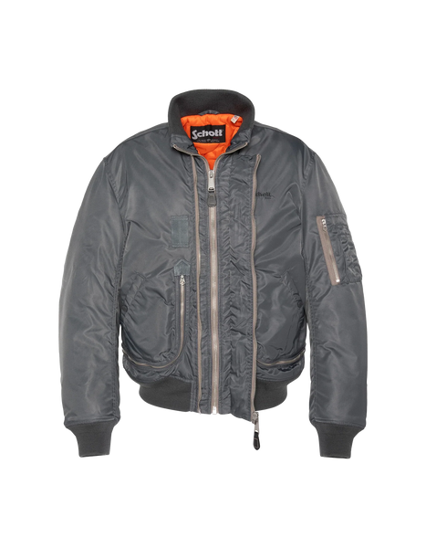 Schott  Aircamps Tactical Bomber Jacket With Double Zipper - Oversized - Pewter