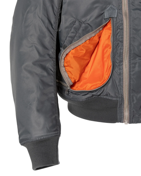 Schott  Aircamps Tactical Bomber Jacket With Double Zipper - Oversized - Pewter