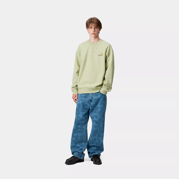 Carhartt American Script Sweat - Pale Olive