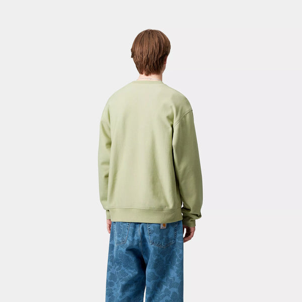 Carhartt American Script Sweat - Pale Olive