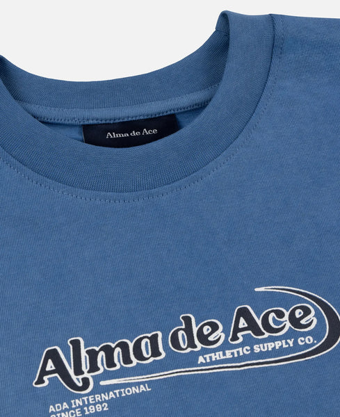 Alma de Ace Athletic Supply Centre Tee - Washed Blue