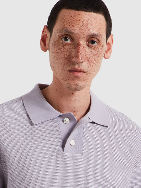 Farah Birch Knitted Polo - Dusky Lavender
