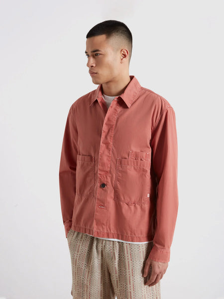 Farah Mattison Frost Finish Overshirt - Dusty Red