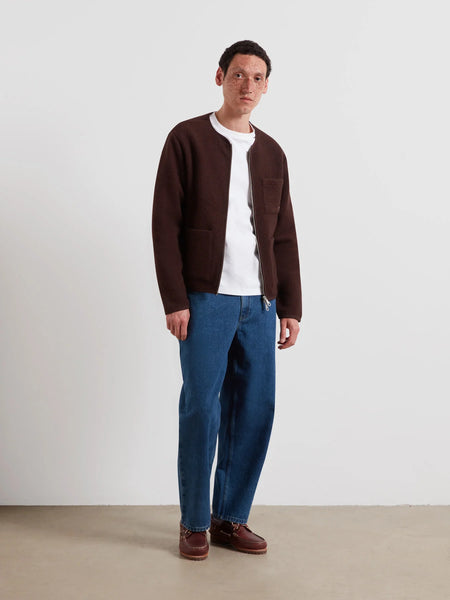 Farah Tucker Full Zip Sweatshirt - Dark Brown