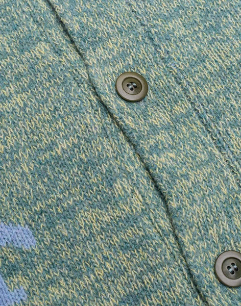 Olow Kalama Heathered  Cardigan - Emerald Green