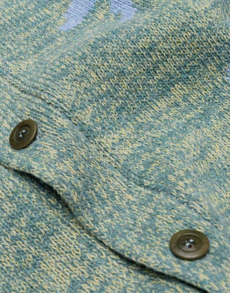 Olow Kalama Heathered  Cardigan - Emerald Green