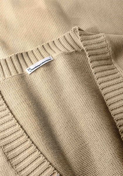 Knowledge Cotton Apparel SOS Jacquard Knitted Cardigan - Light Feather Grey