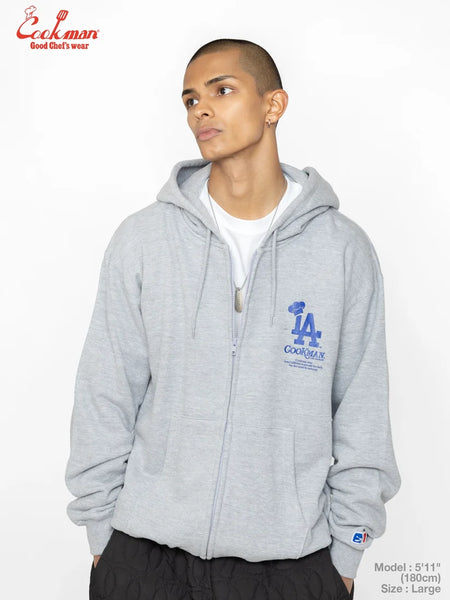 Cookman Chef Hat LA Zip Hoodie - Heather Grey