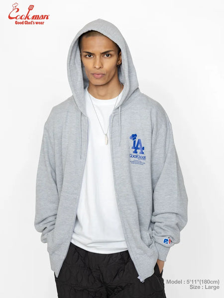 Cookman Chef Hat LA Zip Hoodie - Heather Grey