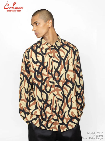 Cookman L/S Work Shirt - Tribal Camo - Beige
