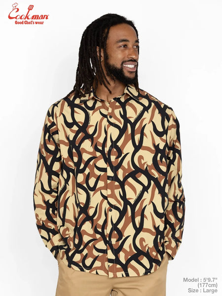 Cookman L/S Work Shirt - Tribal Camo - Beige
