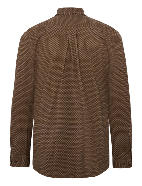 Clean Cut Copenhagen Emil AOP L/S Shirt - Dark Brown/Ecru