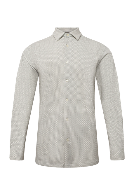 Clean Cut Copenhagen Emil AOP L/S Shirt - Ecru/Brindle Beige