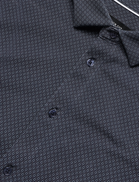 Clean Cut Copenhagen Emil AOP L/S Shirt - Navy/H.Berry