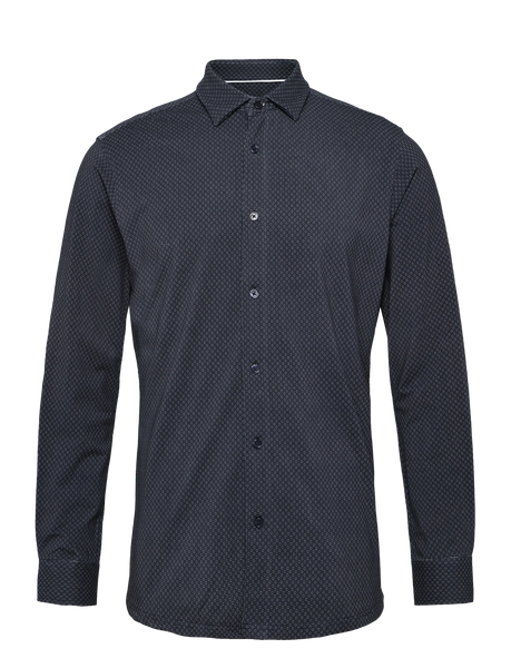 Clean Cut Copenhagen Emil AOP L/S Shirt - Navy/H.Berry