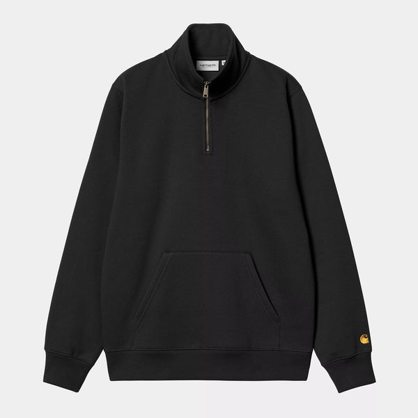 Carhartt Chase Neck Zip Sweat - Black/Gold