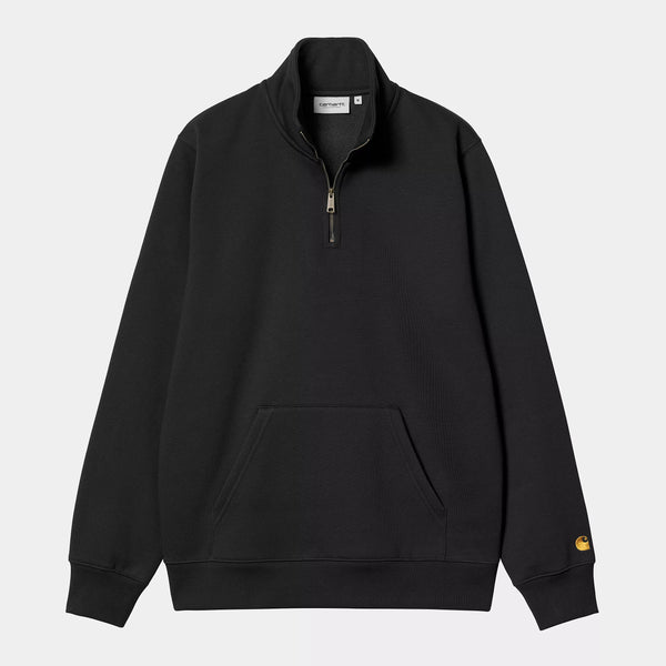 Carhartt Chase Neck Zip Sweat - Black/Gold