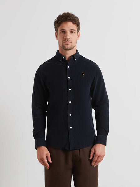 Farah Maverick Regular Fit Cord L/S Shirt - True Navy