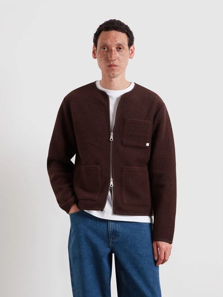 Farah Tucker Full Zip Sweatshirt - Dark Brown