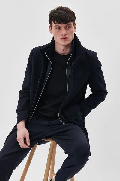 Matinique Harvey N Wool Coat - Dark Navy