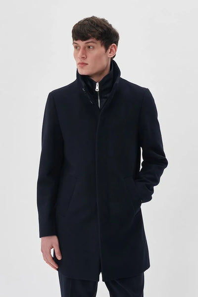Matinique Harvey N Wool Coat - Dark Navy