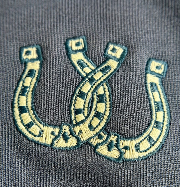 Varanacci Relaxed Horseshoe Embroidered Hoodie - Dark Teal