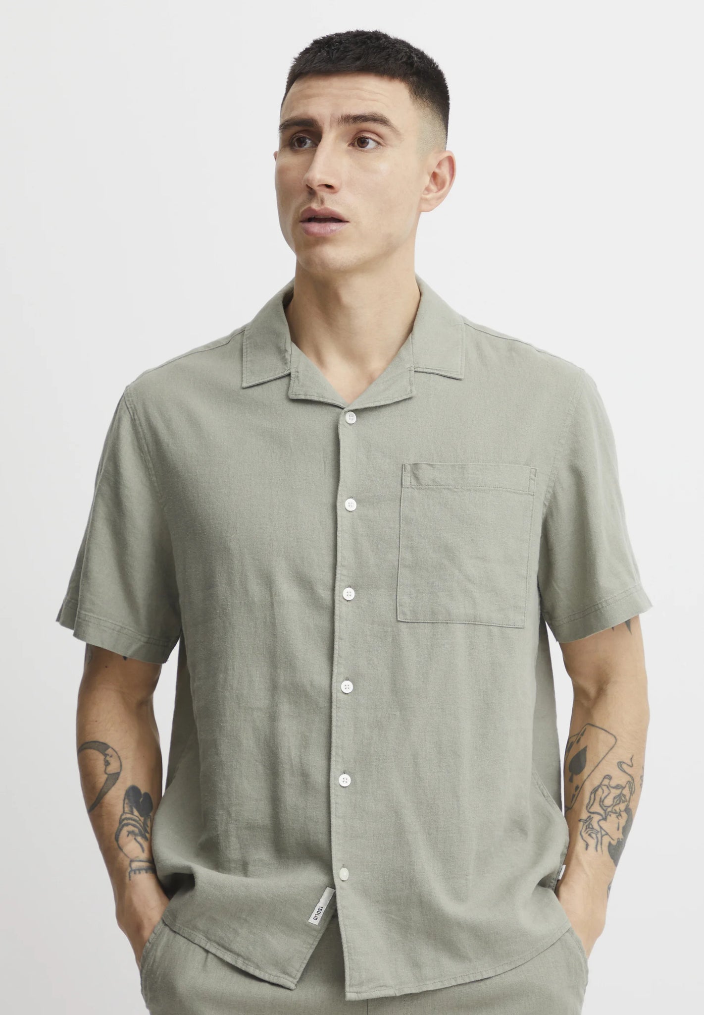 !Solid Sdallan S/S Shirt - Vetiver