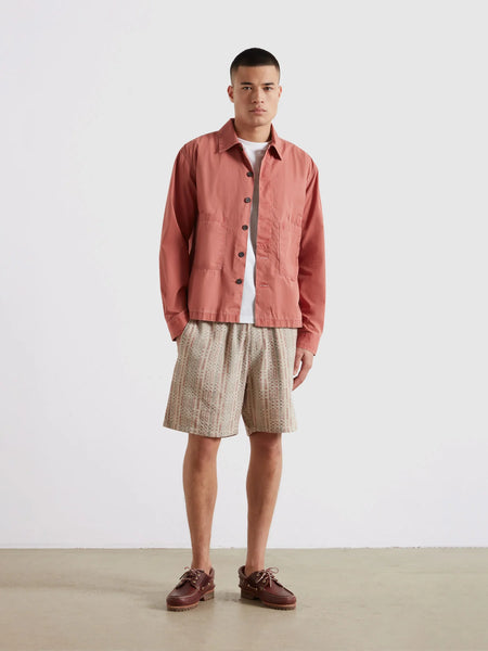 Farah Mattison Frost Finish Overshirt - Dusty Red