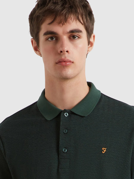 Farah Sefton Textured Polo Shirt - Poplar Green