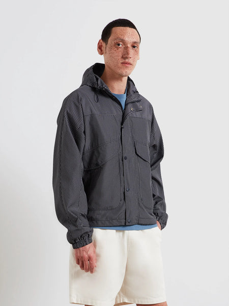 Farah Shenley Check Hooded Jacket - True Navy