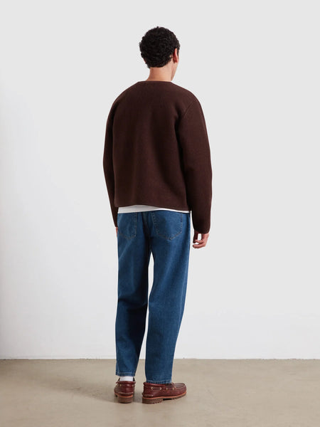 Farah Tucker Full Zip Sweatshirt - Dark Brown