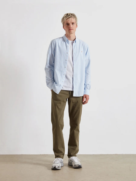 Farah Brewer Stripe Shirt - Sky Blue