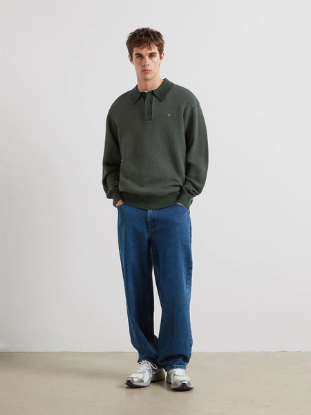 Farah L/S Gateacre Polo Shirt - Poplar Green