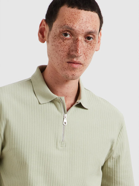 Farah Dobson Zip Polo - Green Shade